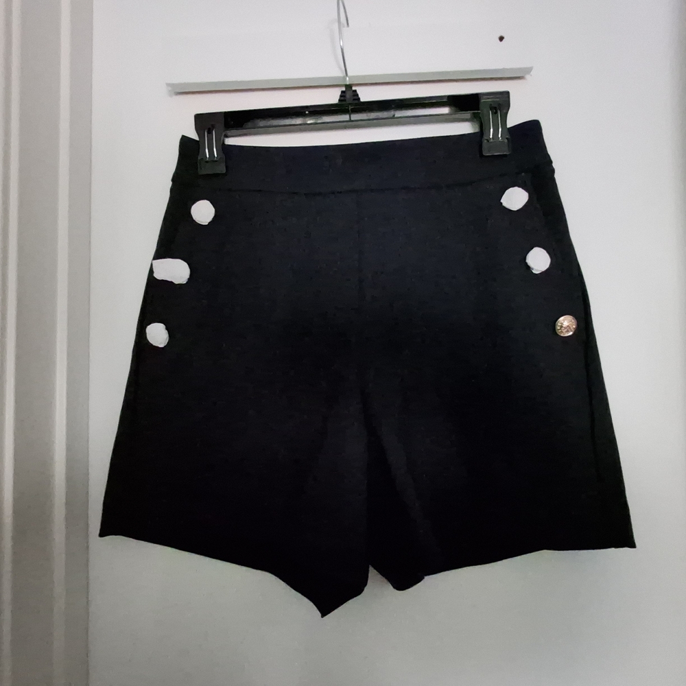 Rachel Zoe Navy blue High-Waist Button Front Women's Shorts
